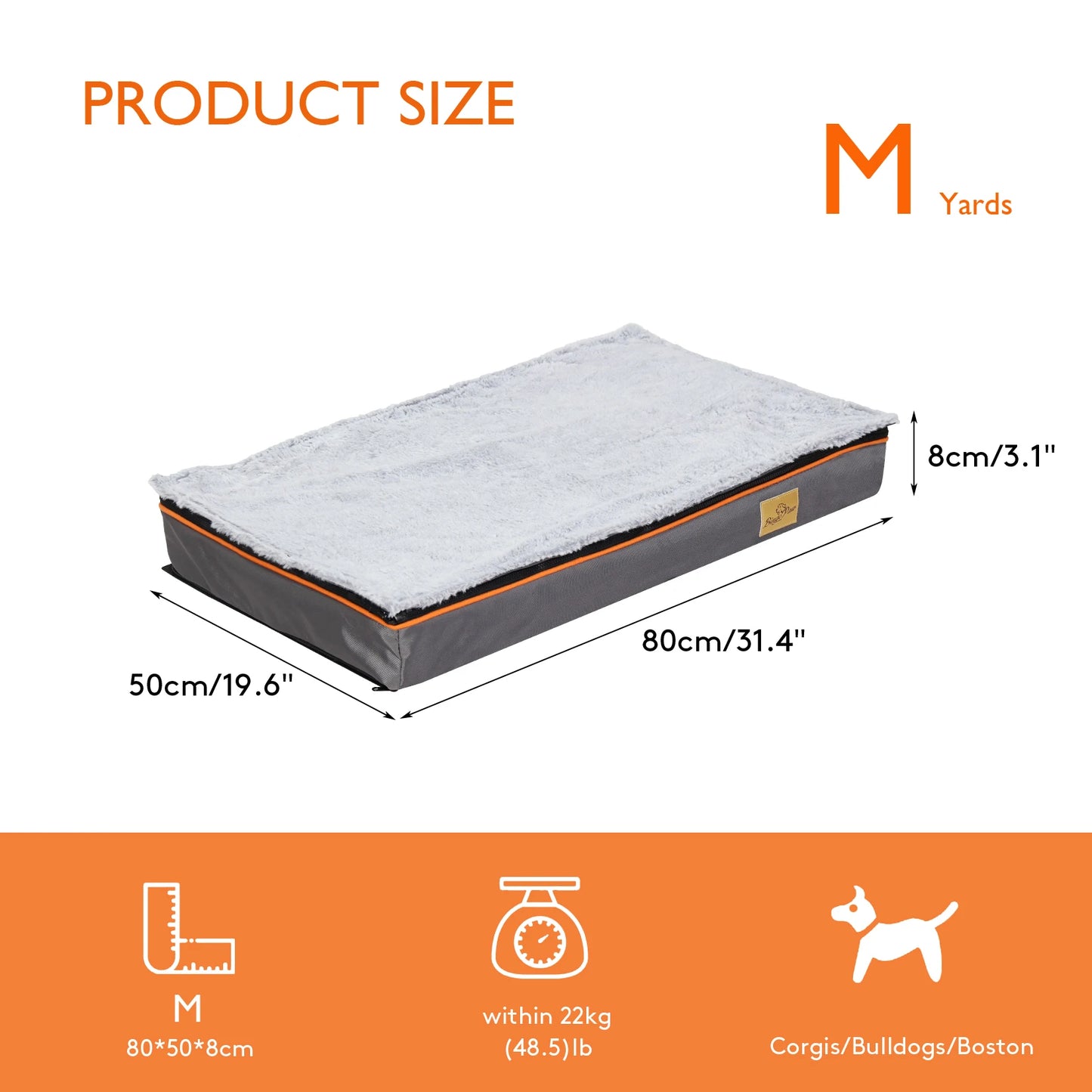 Dog Pet Bed  Large Padded Orthopedic Dog Bed Foam Cushion Foam Cushion with Washable Cover  Removable Cover