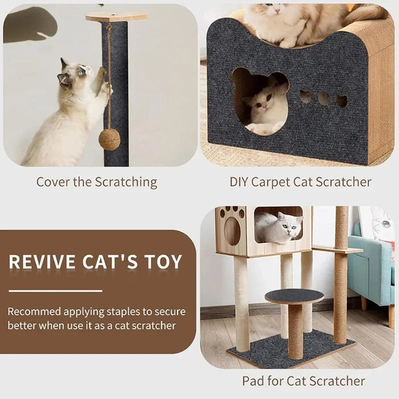 Trimmable Cat Scratching Mat Cat Scratcher Sofa Tape Scratching Post Self-adhesive Carpet Cat Scratch Board Cat Accessories