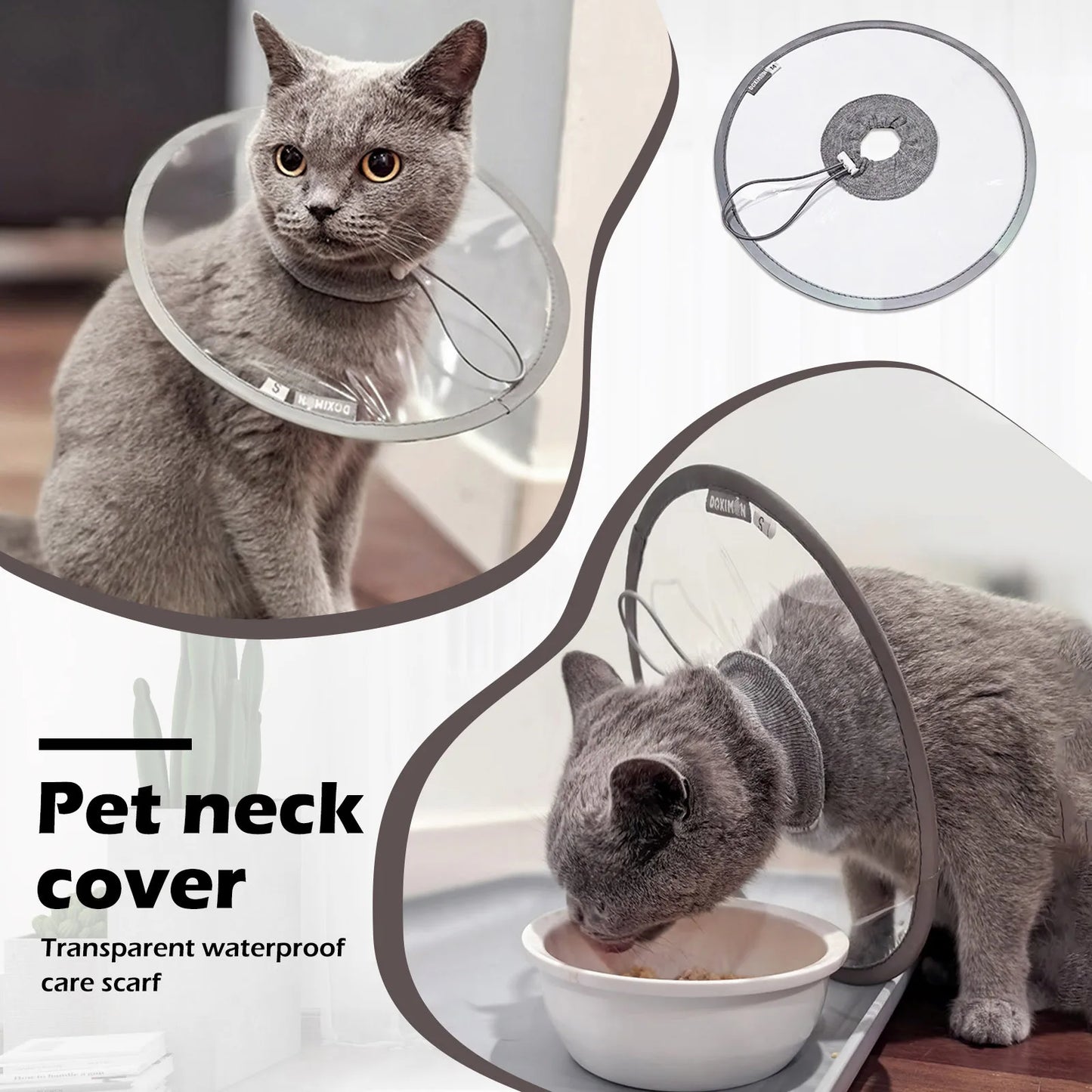 Soft Cat Recovery Collar Protective Adjustable Pet Cone Collar For After Surgery Comfortable Lightweight Elizabethan Collar