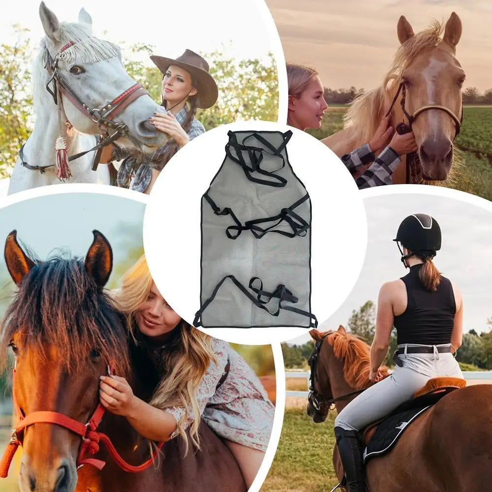 Horse Fly Sheet Adjustable Breathable Mesh Equine Fly Sheet Equine Care Blankets For Livestock Outdoor Backyard Farm