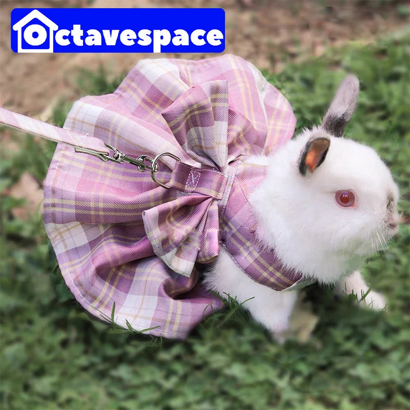 Rabbit Traction Rope Adult Lop-eared Bunny Outing Tools Bunny Walking Accessories College Style Photo Clothes Small Pet Supplies