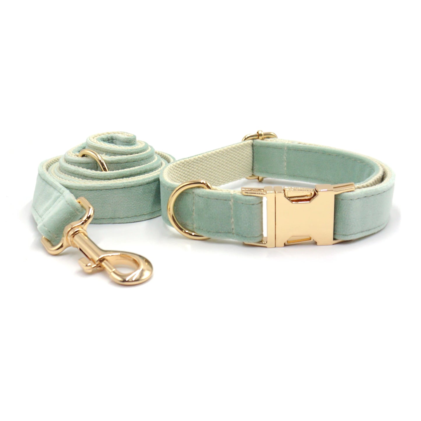 Green Tea Velvet Free Custom Dog Harness Soft Luxury Designer Dog Collar for Small Dogs Personalized Bowtie Collar Lead Poop Bag