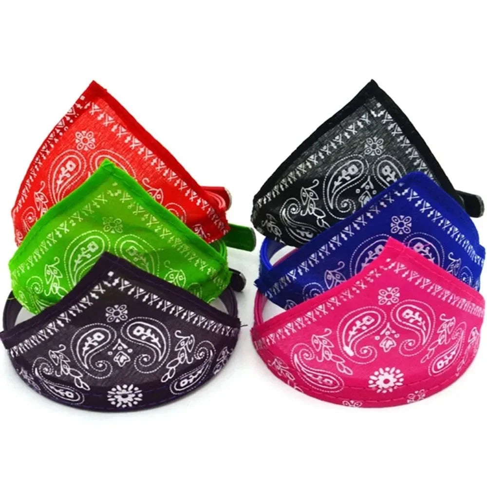 Cute Printed Bandana Cat Collar Puppy Dog Cat Scarf Collar Adjustable Triangular Pet Bandana Collar for Kittens Small Animals