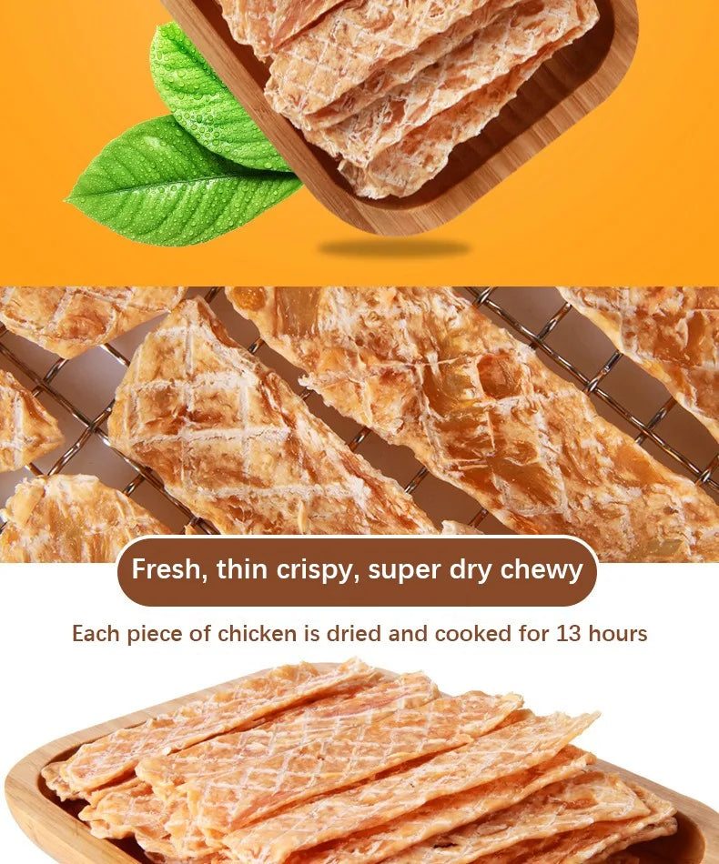 Dog Snacks Dried Chicken Breast 500g Pet Snacks Fresh Flavorful Thin Crispy Dog Training Reward Jerky Nutrient Rich Pet Snacks