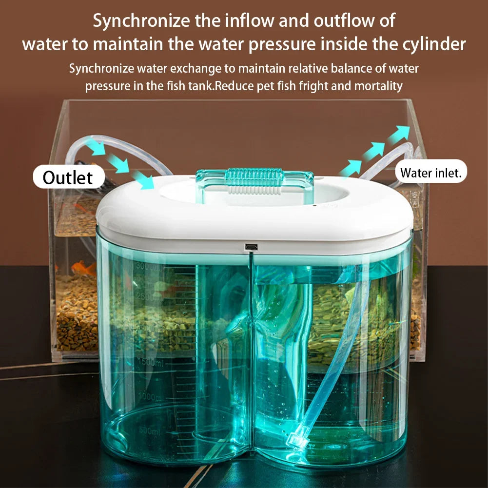 3000ML Automatic Aquarium Water Change Bucket Electric Pump Fish Aquatic Tank Water Changer Bucket Dual Aquarium Cleaning Tools