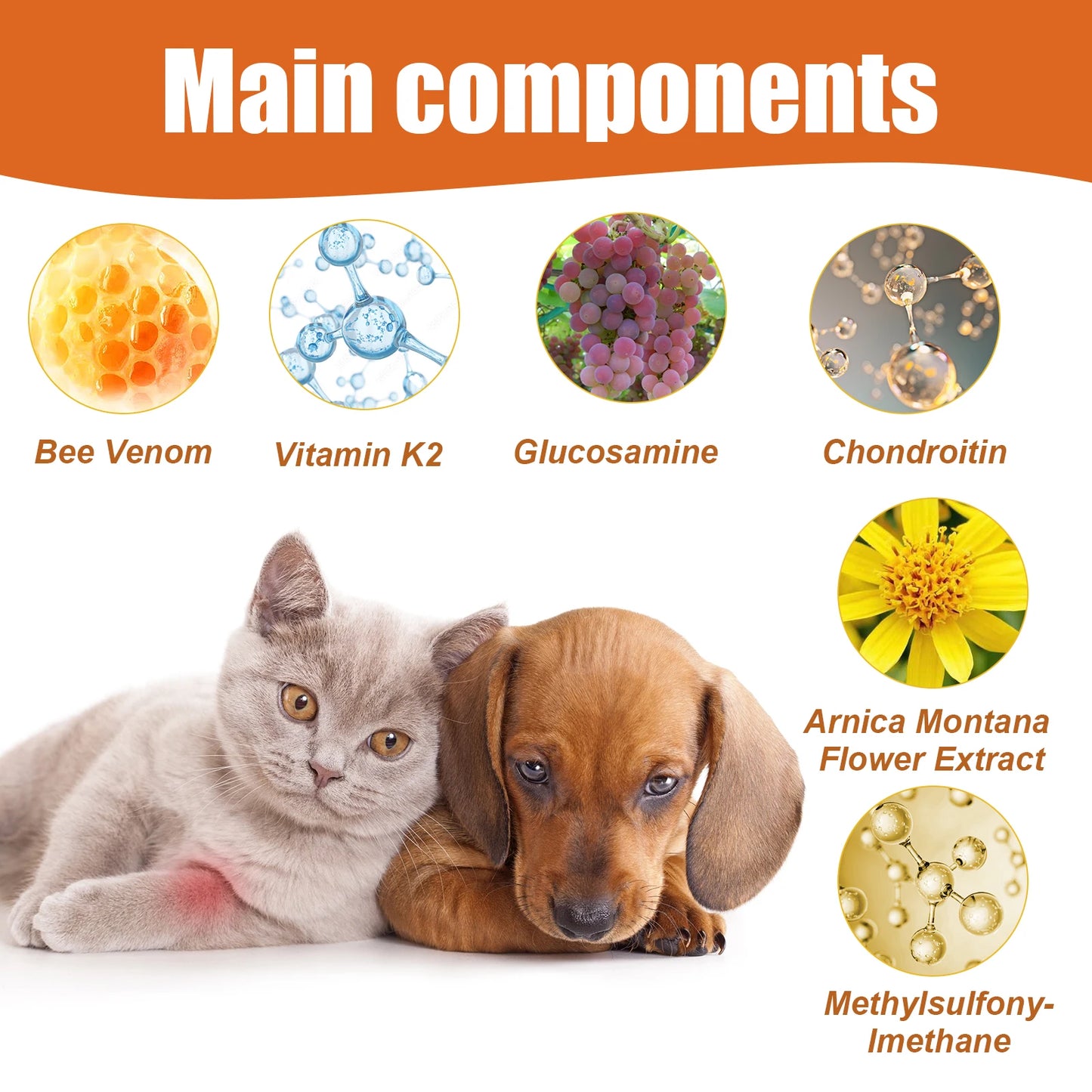 Pet Bee Venom Water Saving Cats Dogs To Relieve Leg Joint And Hip Pain Care Water-Contains Bee Venom Vitamin