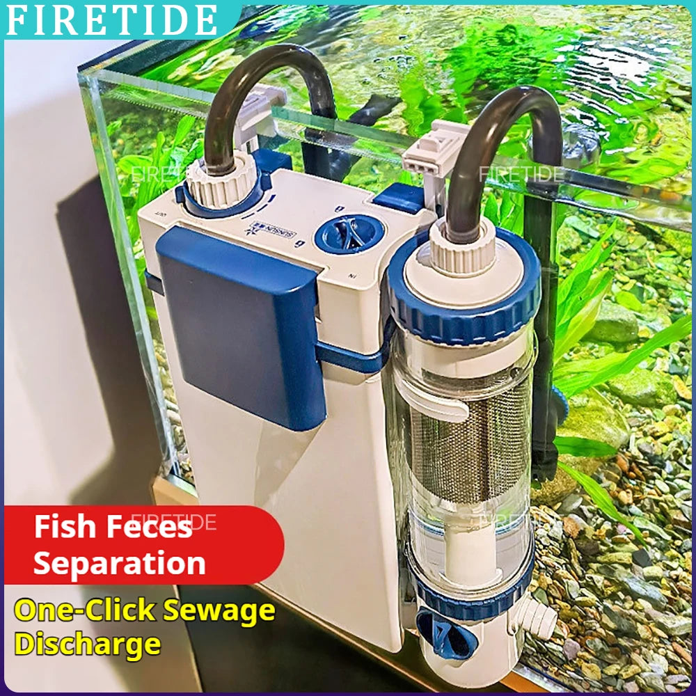 220V Silent Aquarium Fish Tank Filtration System Oxygenation Integrated Machine Water Purification Wall Mounted Fish Toilet