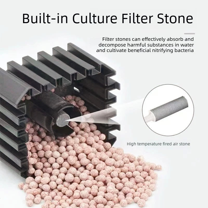 Big Aquarium Sponge Filter For Fish Tank Air Pump Skimmer Biochemical Sponge Filter With Media Ball Aquarium Bio Filter