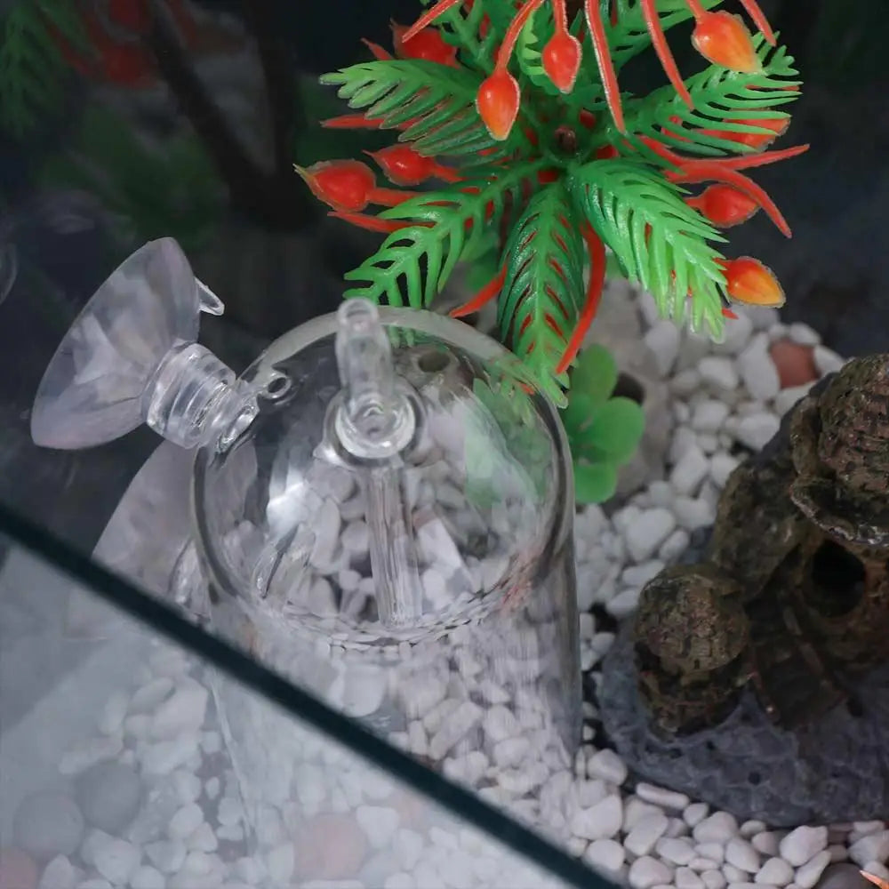 Crystal Glass Fish Tank Dissolved Oxygen Device Anti-Splash Design Preventing Water Splashing Fish Tank Oxygen Aerator