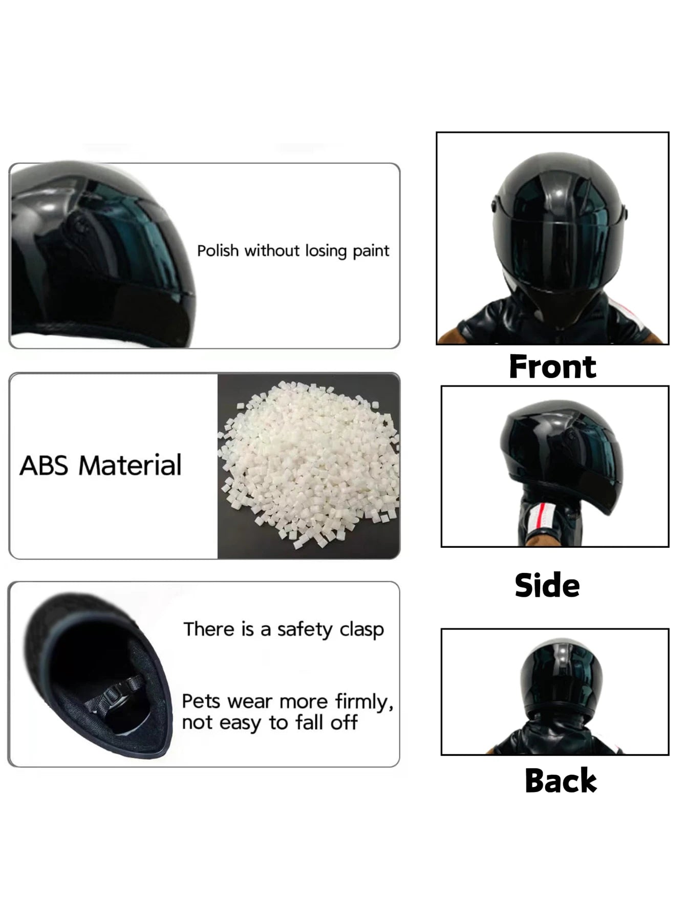 Pet Motorcycle Full Face Helmet with Anti-Detachment Safety Buckle Miniature Riding Helmet for Cats and Dogs Fan Favorite Gift