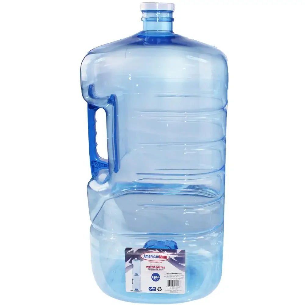 Stackable 5 Gallon Water Bottle with Easy Carry Handle BPA Free Durable Material Screw Cap 640oz Capacity Home Office School Barn