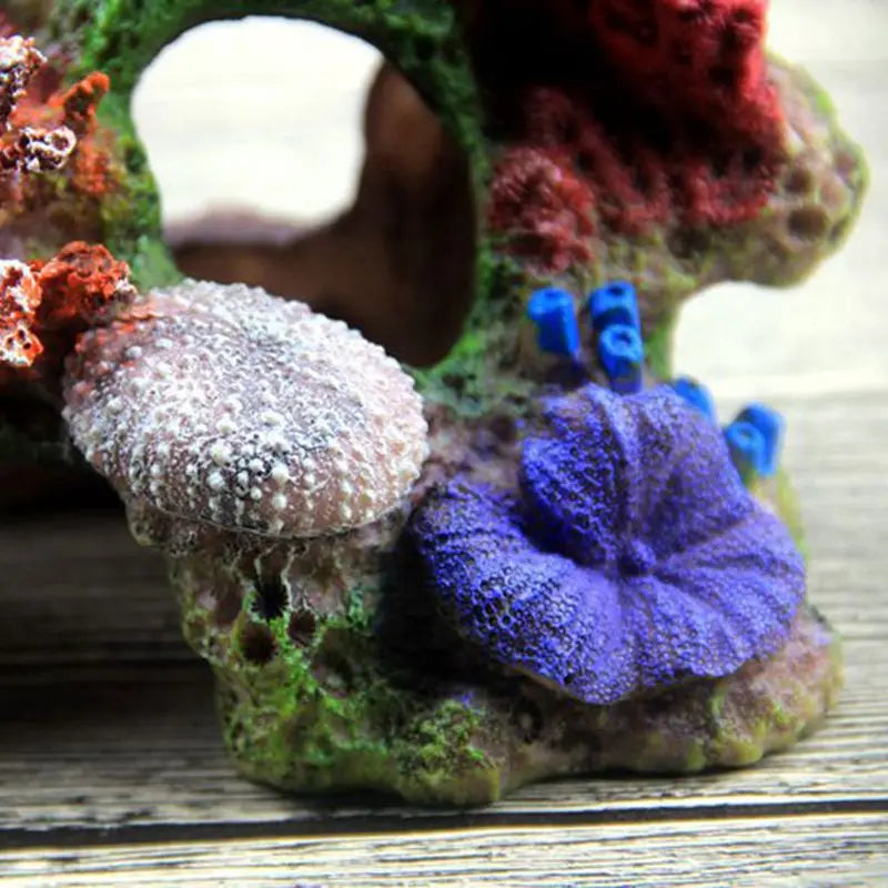 Fish for Tank Coral Decorations Artificial Resin Coral Cave House Betta 6XDE