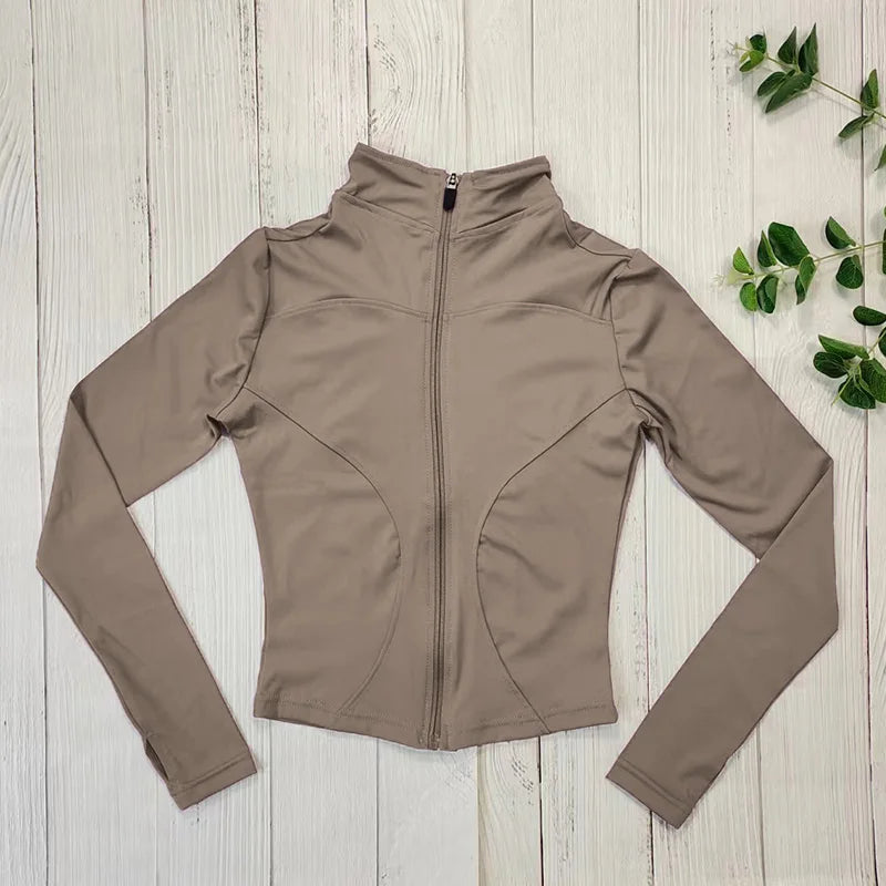 MXLLINA Zipper Horse Riding Jacket Tops Equestrian Competition Base Layer Women Long Sleeve Coat Equestrian Training Shirts