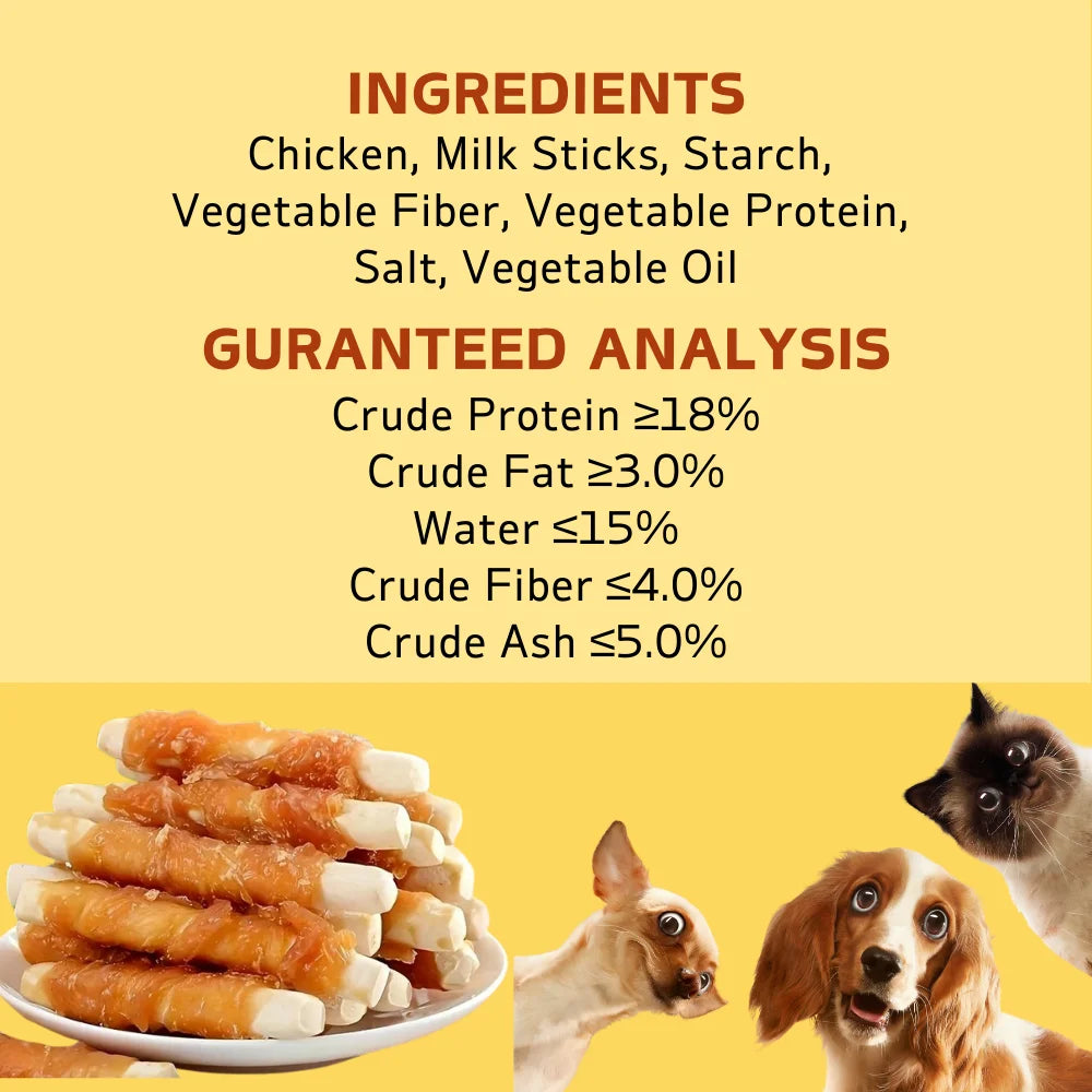 200g/400g(7.05oz/14.1oz) Dog Treats For Small, Medium, & Large Dog - Made With Chicken and Milk, Healthy, Easily Digestible
