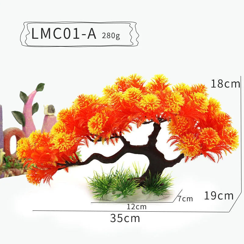 Aquarium Ornaments Simulation Plants Fish Tank Landscaping Decorations Plastic Water Plants Flowers Trees  Accessories