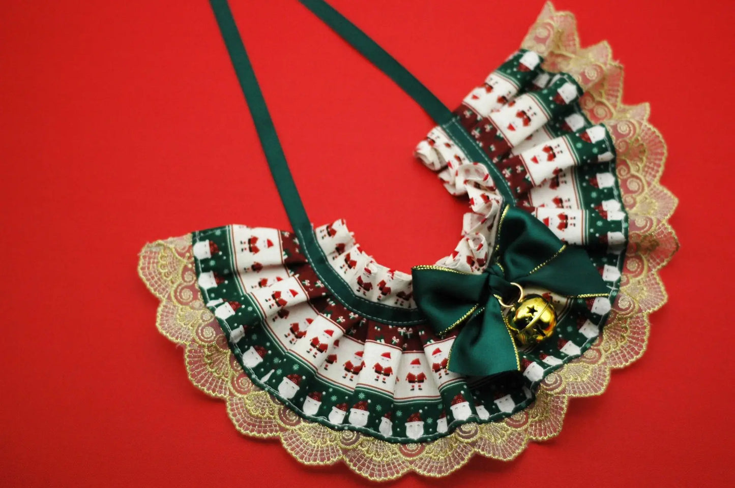 New Cat Necklace for Dog Christmas Water Towel Lace Water Towel Collar Adjustable Scarf Christmas Gift Photo Prop