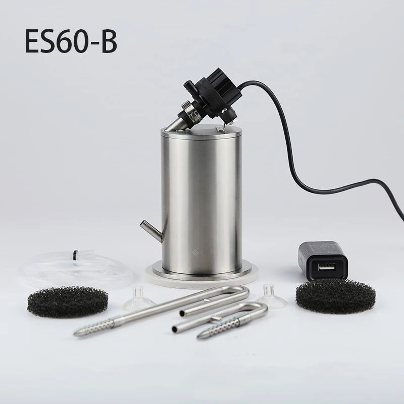 304 Stainless Steel Filter Barrel with Water Pump for Plant Aquarium Fish Tank