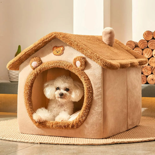 Pet Bed for Cats and Dogs - Cozy Indoor Pet Shelter with Soft Cushion, Stylish Design, Durable and Easy to Clean