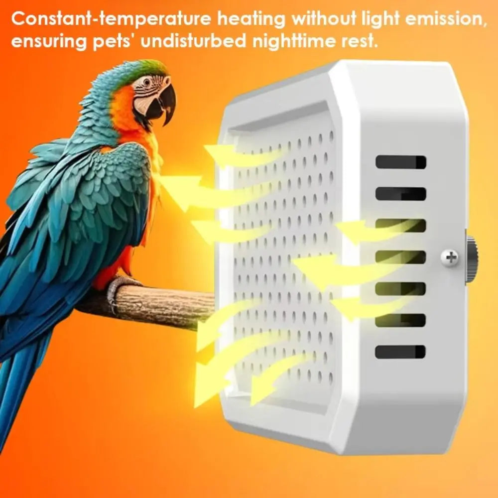 Thermostat Controlled Bird Cage Heater Safe Heating Lightless Design Winter Pet Warmer Quickly Warm Anti Bite