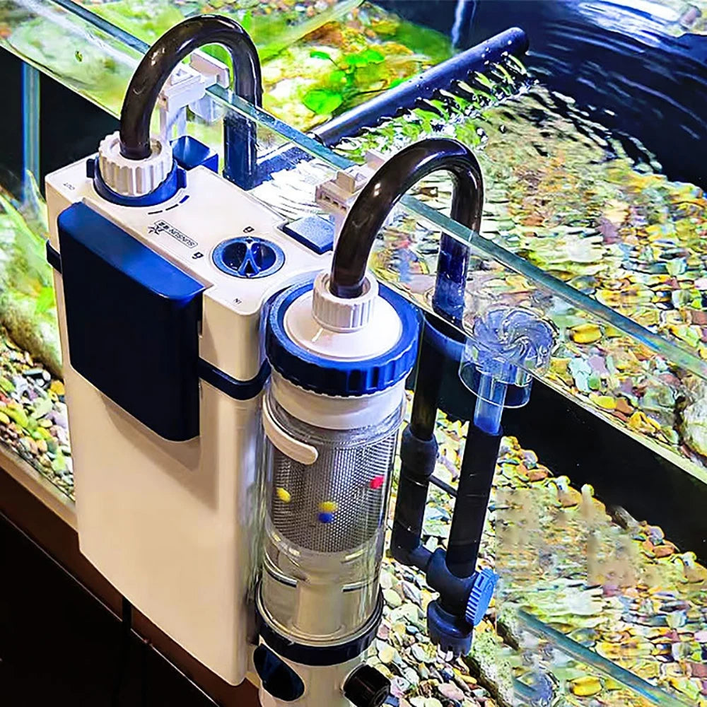 220V Silent Aquarium Fish Tank Filtration System Oxygenation Integrated Machine Water Purification Wall Mounted Fish Toilet