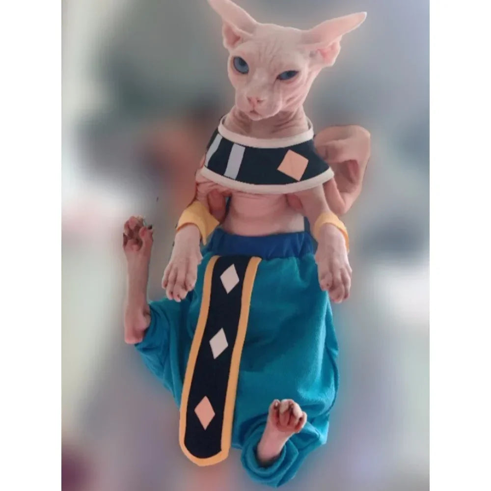 Handmade Sphinx Cosplay Cat Costumes Hairless Cat Clothes Cats Costumes Crotch-Proof Trousers Cat Clothes