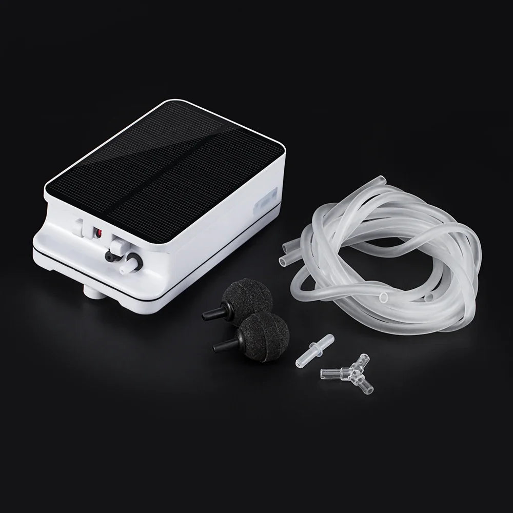 5V Solar Powers Charging Oxygenator Fish Tanks Aquarium Air Pump Fishing Oxygen Pump Aerator with Air Stones