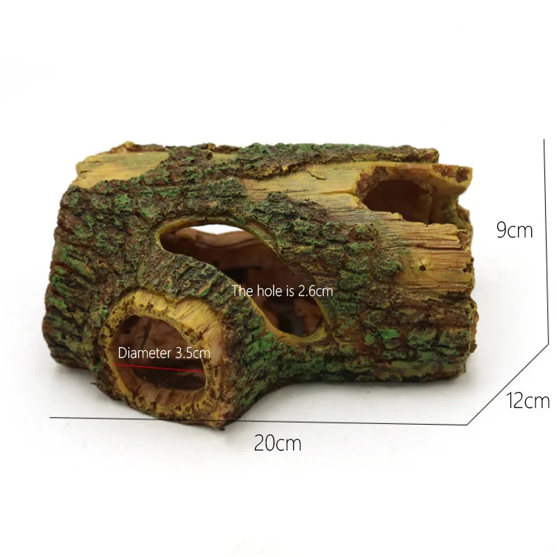 Resin Reptile Hide Cave Terrarium Decoration Lizards Snake Turtle Shelter Hide Rest Cave Reptiles Box Aquarium Landscape Decor