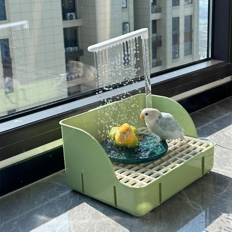 Bird electric bathing basin rain basin automatic circulating water for budgerigars peony cockatiels and sun conures
