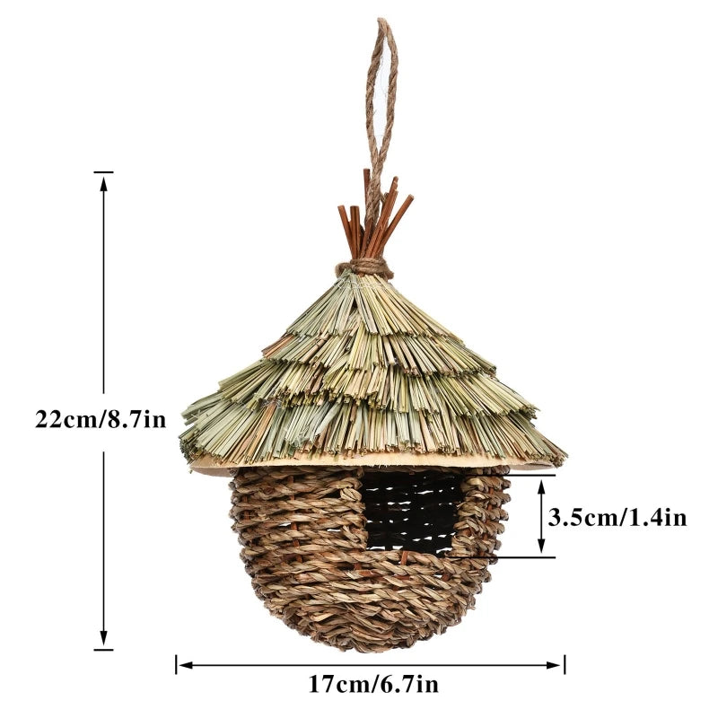 16 different Birds Nests Bird Cage Natural Grass Egg Cage Bird House Outdoor Decorative Weaved Hanging Parrot Nest Houses Pet Bedroom