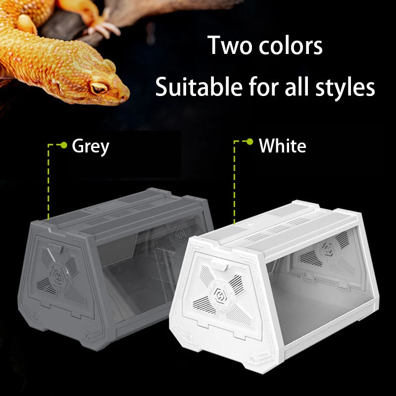 Reptile Terrarium Desktop Ecological Tank Escape-Proof Ventilated Habitat Breeding Box Mini Reptile Habitat for Gecko Snake Frog