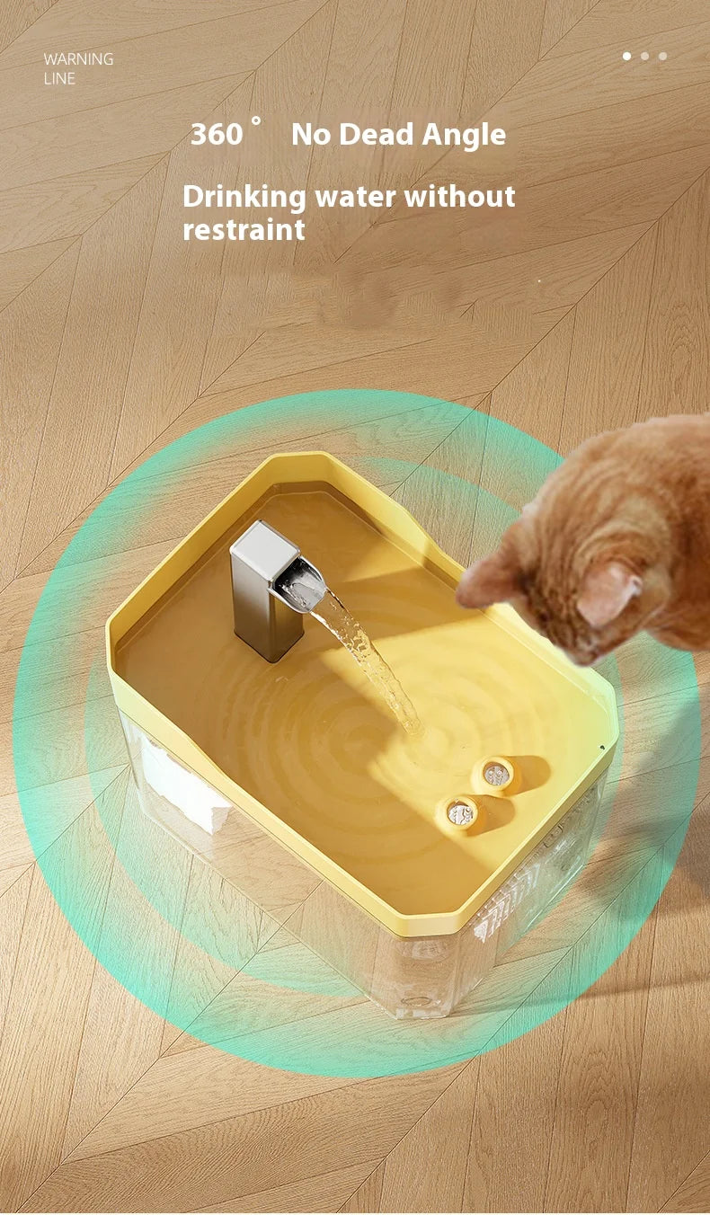 Cat Water Fountain Auto Filter Transparent  Drinker USB Anti-Dry Burning Recirculate Filtering Water Dispenser with Pump