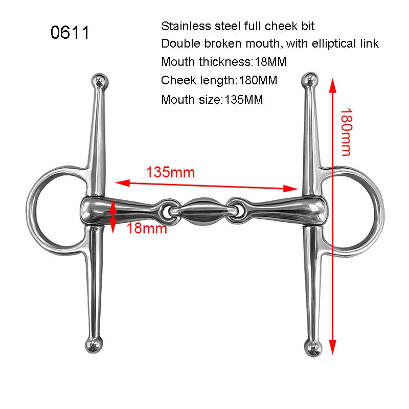 Equestrian Horse Mouth Bit Snaffle Gag Bite Horse Training Riding Harness Supplies