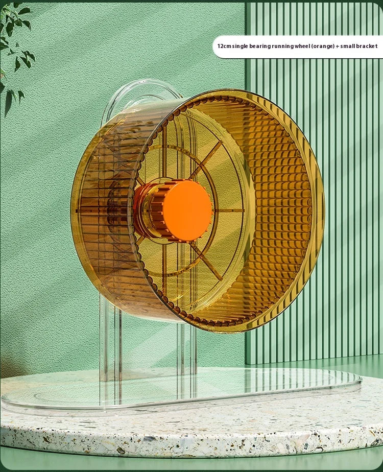 Hamster Silent Exercise Wheel - Dual ABEC-7 Bearings & Adjustable Stand, Extra Wide 28cm for Syrian/ Roborovski hamster, Anti-Shock Base
