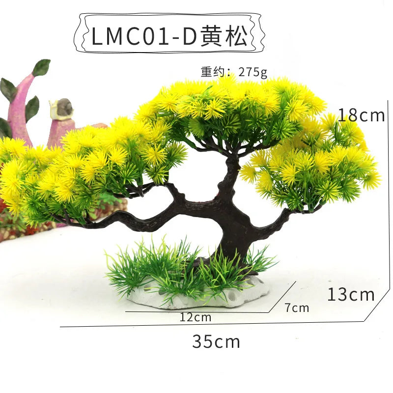 Aquarium Ornaments Simulation Plants Fish Tank Landscaping Decorations Plastic Water Plants Flowers Trees  Accessories
