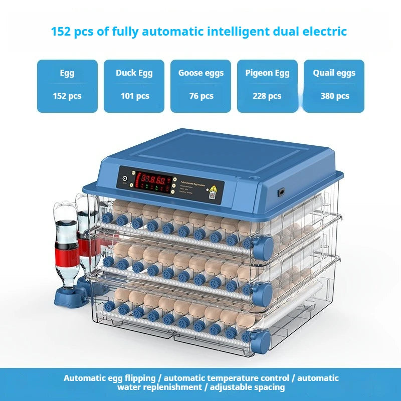Intelligent Egg Incubator 6/9/12/15/24/36/48/56/64/98/120/128/152/176/192 Eggs for Ostrich Chicken Duck and other Birds