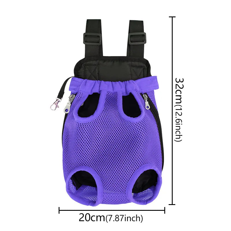 Adjustable Dog Front Carrier Legs Out Breathable Portable Travel Pet Dog Carrier Backpack Mesh Carrier for Dog Cats Outdoor