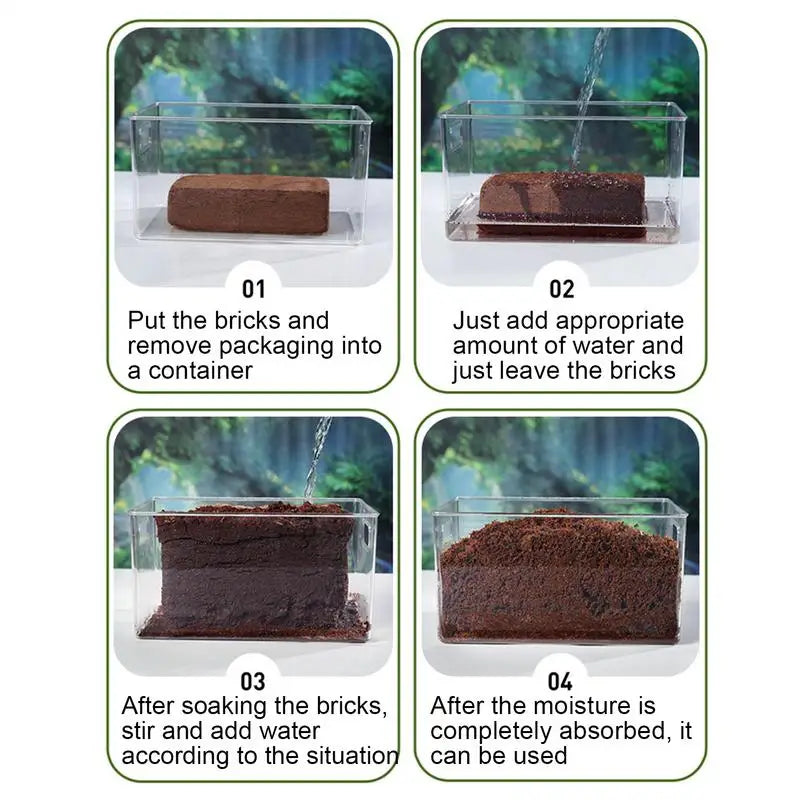 Coco Coir Brick Compressed Coco Fiber Substrate Snake Bedding Reptile Tank Accessories Landscaping Mulch For Geckos Tortoises