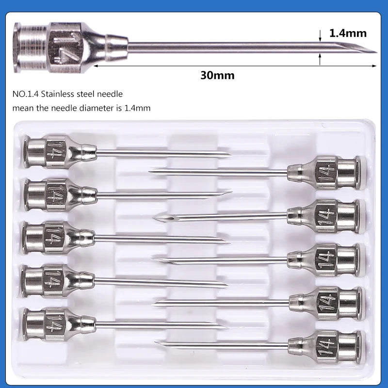 10/20/30/50ml Veterinary Tool Vaccine Syringe with 10 Needles for Farm Livestock Pig Cattle Sheep Chicken Pinhead Injection Tool