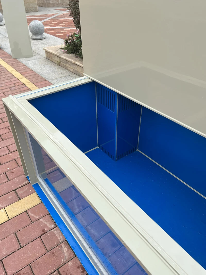 XYY large koi fish tank ultra-white glass ornamental fish pond with dry and wet separation fish box