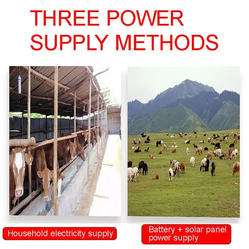 5KM Electric Shepherd for Cattle Animals Farm Electric Shepherd Energizer Livestock LCD Panel Charger High Voltage Pulse Control