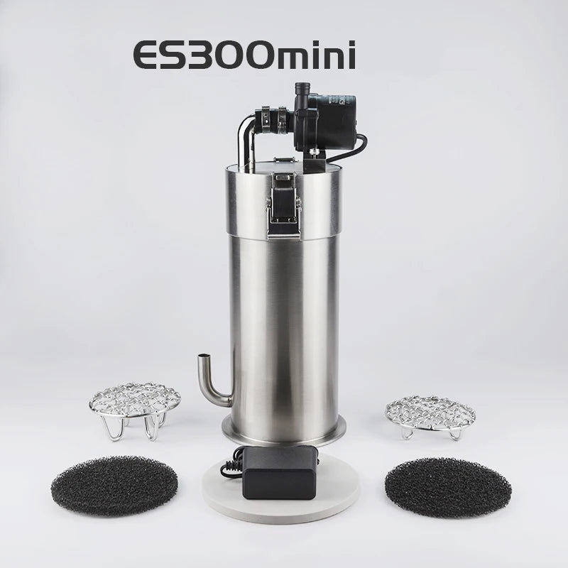 304 Stainless Steel Filter Barrel with Water Pump for Plant Aquarium Fish Tank