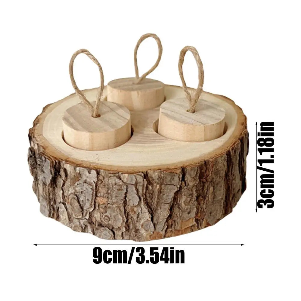 Pet Interactive Snuffle Logic Game Wooden Rabbit Hamster Plaything Foraging Toy Wooden Interactive Enrichment Treat Dispenser