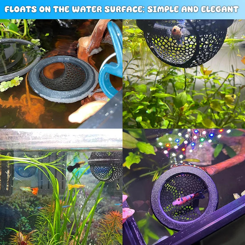 Floating Betta Hide & Shrimp Cave – 3-in-1 Aquarium Hammock, Floating Feeder Ring & Resting Spot – 3D Printed Betta Fish Decor