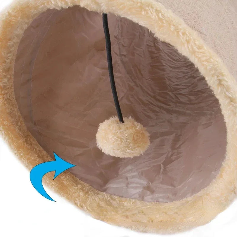 Foldable Cat Tunnel Tube Toy Collapsible Suede Fabric Play Tent Indoor cats  Indoor Training Interactive Toy Pet Supplies
