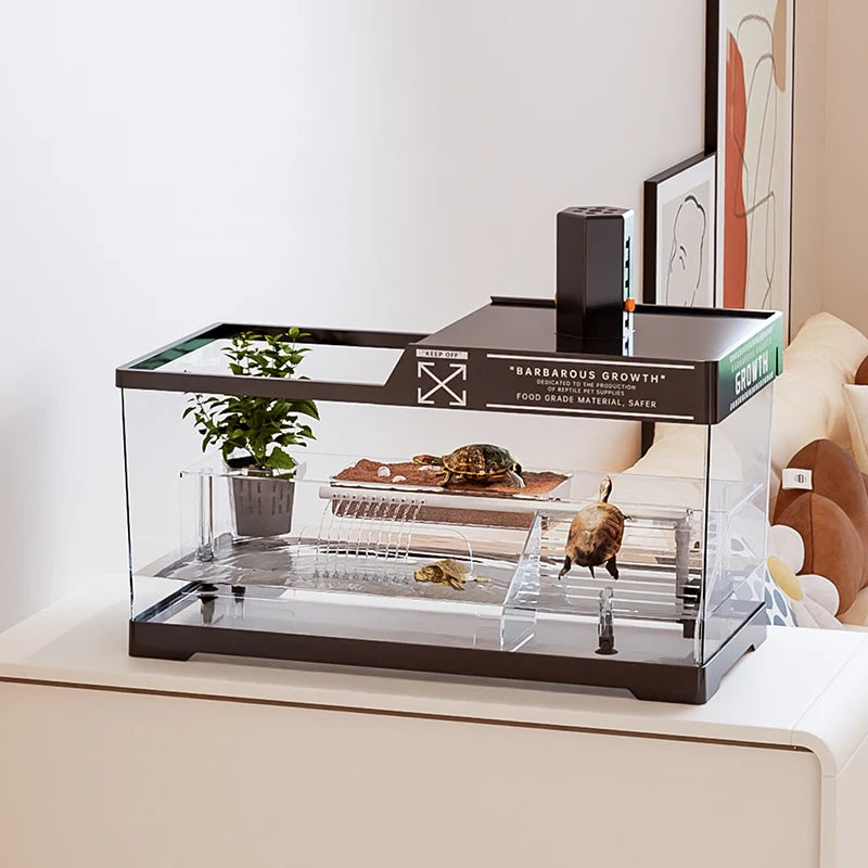 Reptile Terrariums Desktop Ecological Tank Amphibious Transparent Landscaping Terrariums Turtle Tarantulas Geckos Breeding Box