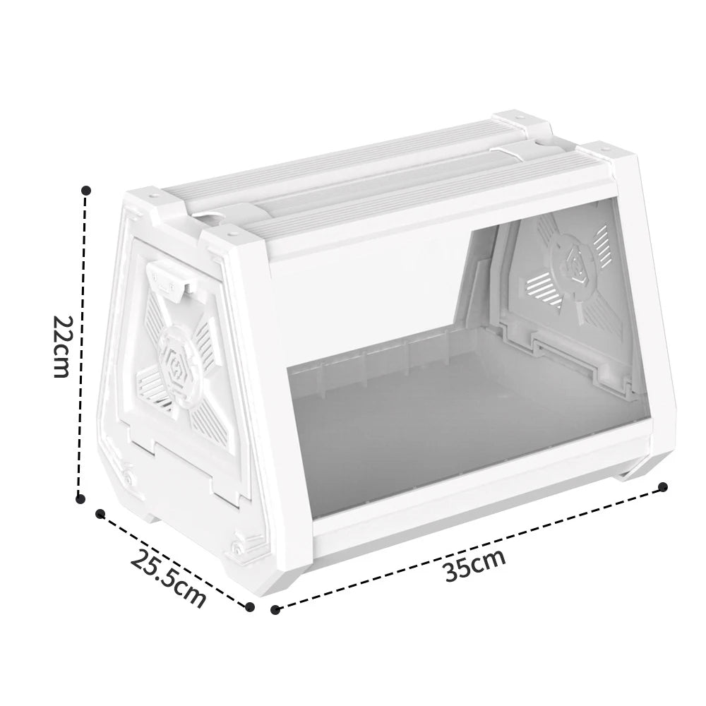 Reptile Terrarium Desktop Ecological Tank Escape-Proof Ventilated Habitat Breeding Box Mini Reptile Habitat for Gecko Snake Frog