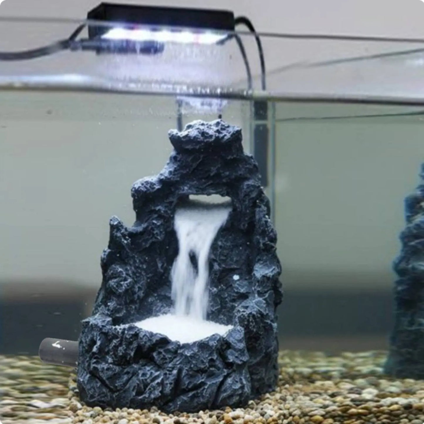 Aquatic Habitat Sand Waterfall Decoration Colorfast-Resistant Aquatic Habitat Sand Waterfall Kit Fish Habitat Landscape