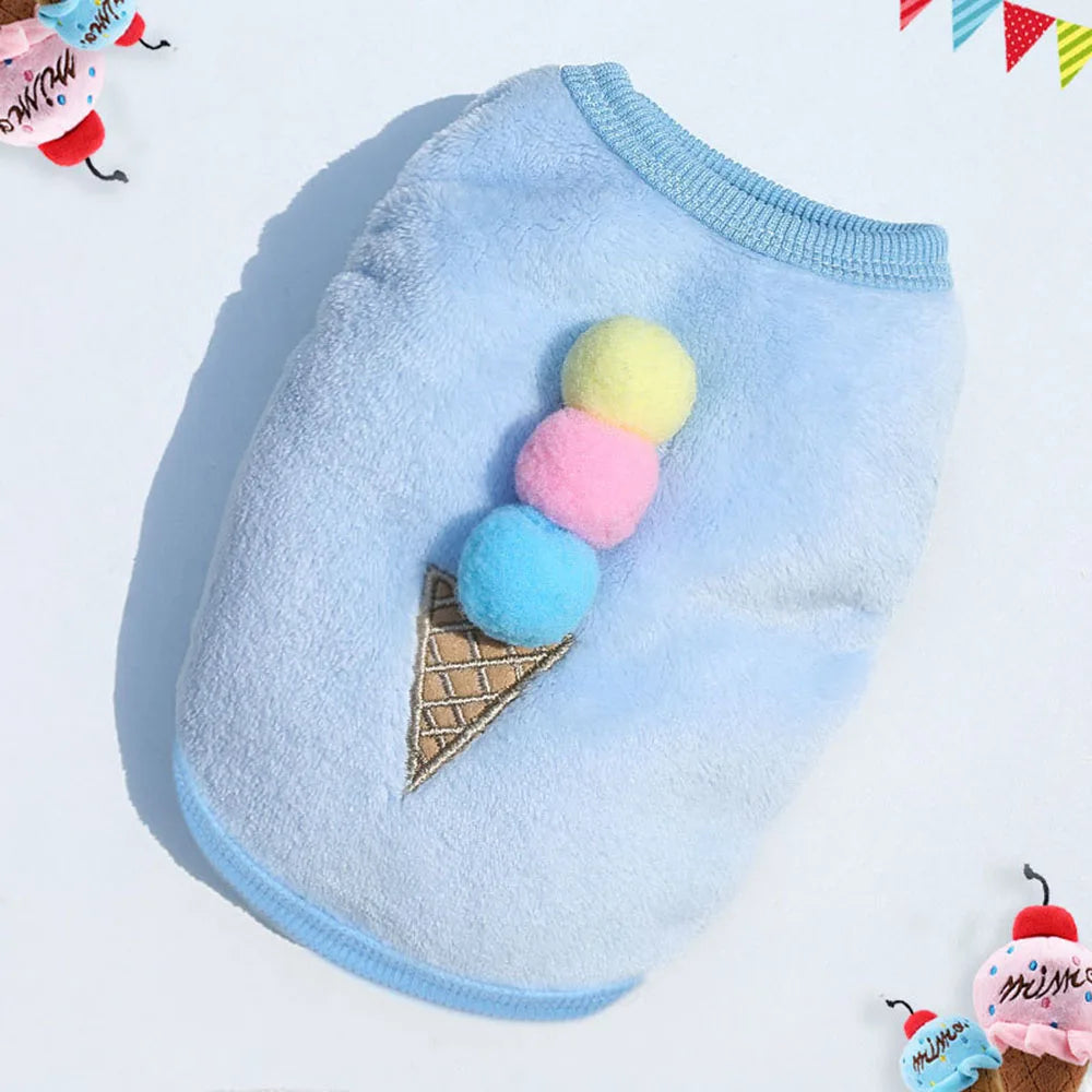 Cat Sweater Small Dog Clothes Winter Warm Cute Pet Sweaters Flannel Cat Vest Outfits for Chihuahua Yorkie Dachshunds Small Dogs and Hairless Cats