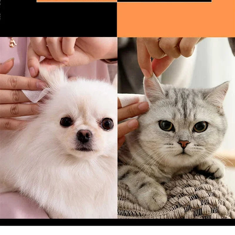 130Pcs/set Pet Eye Wipes Dog and Cat Cleaning Wipes Pet Eye Wipes Grooming Tear Stain Remover Gentle Non-foaming Wipes Towels