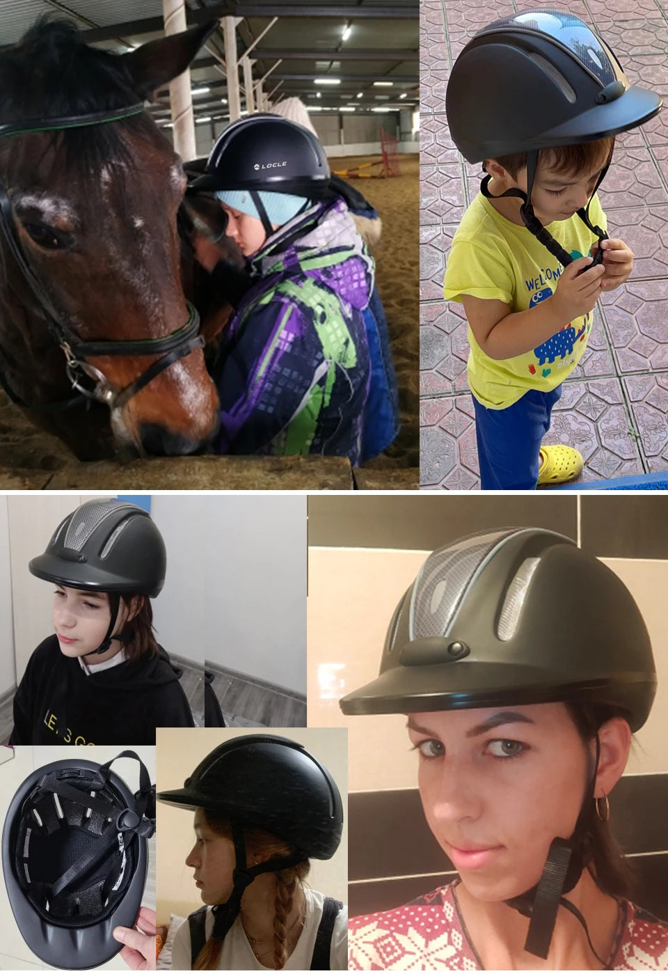 LOCLE Women Men Half Cover Sport Protective Anti Impact Cap Equestrian Helmet Adult Horse Riding Guard Hat Horse Equipment